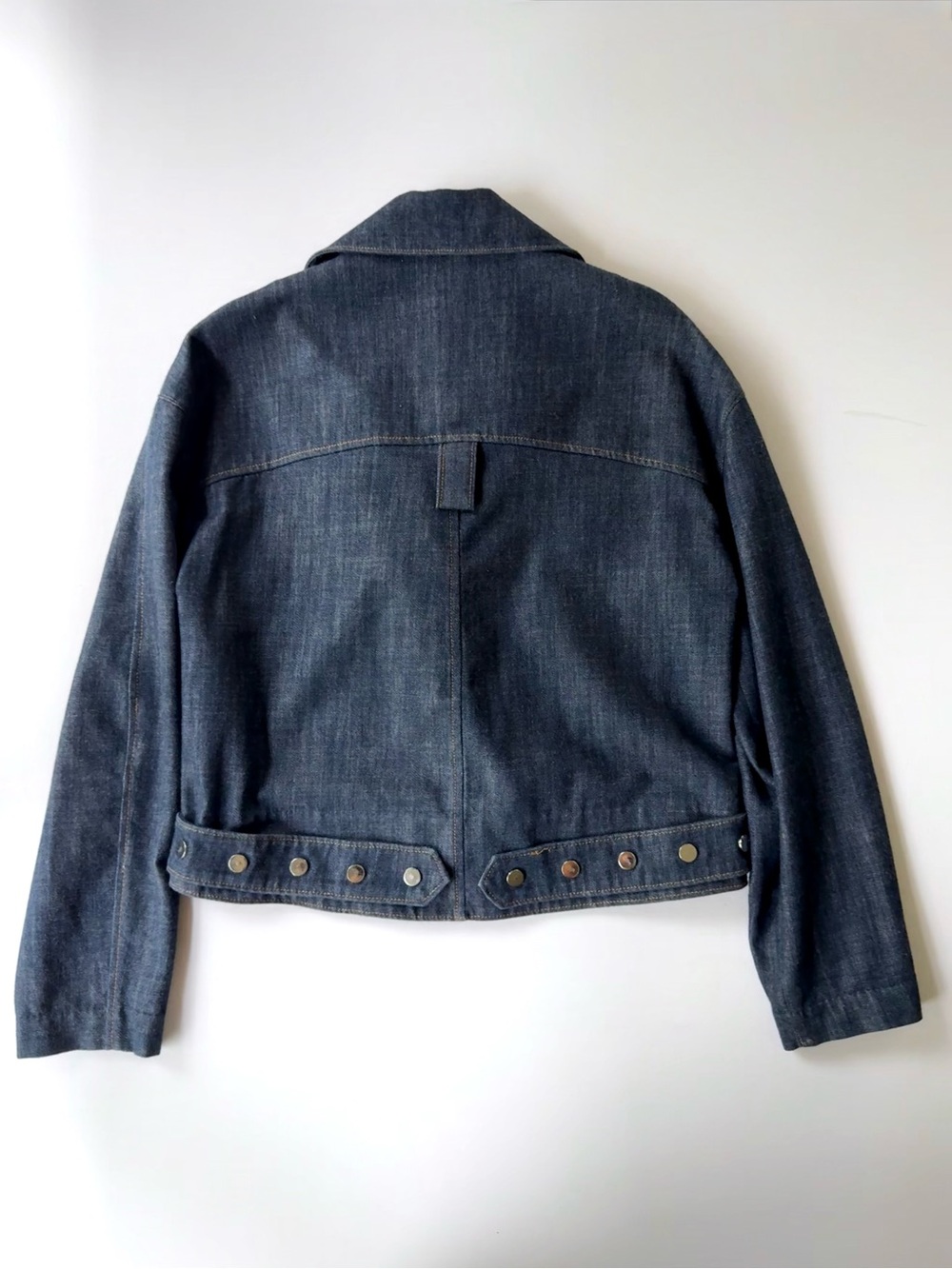 TIBI Raw Denim Oversized Moto Motorcycle Jean Jacket Size M - Picture 5 of 16